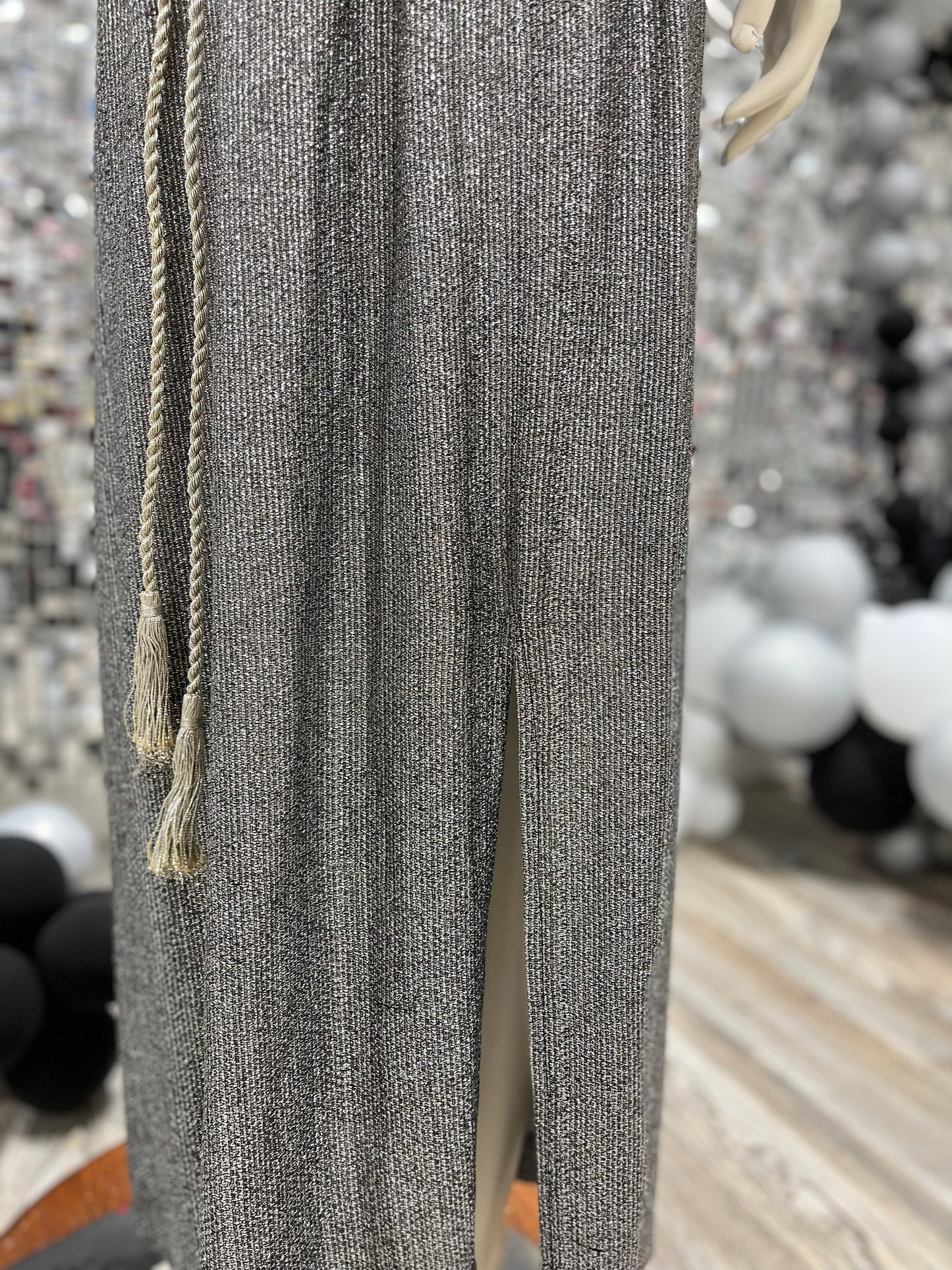 60s Vintage Mod Silver Metallic Maxi Evening Party Maxi Dress