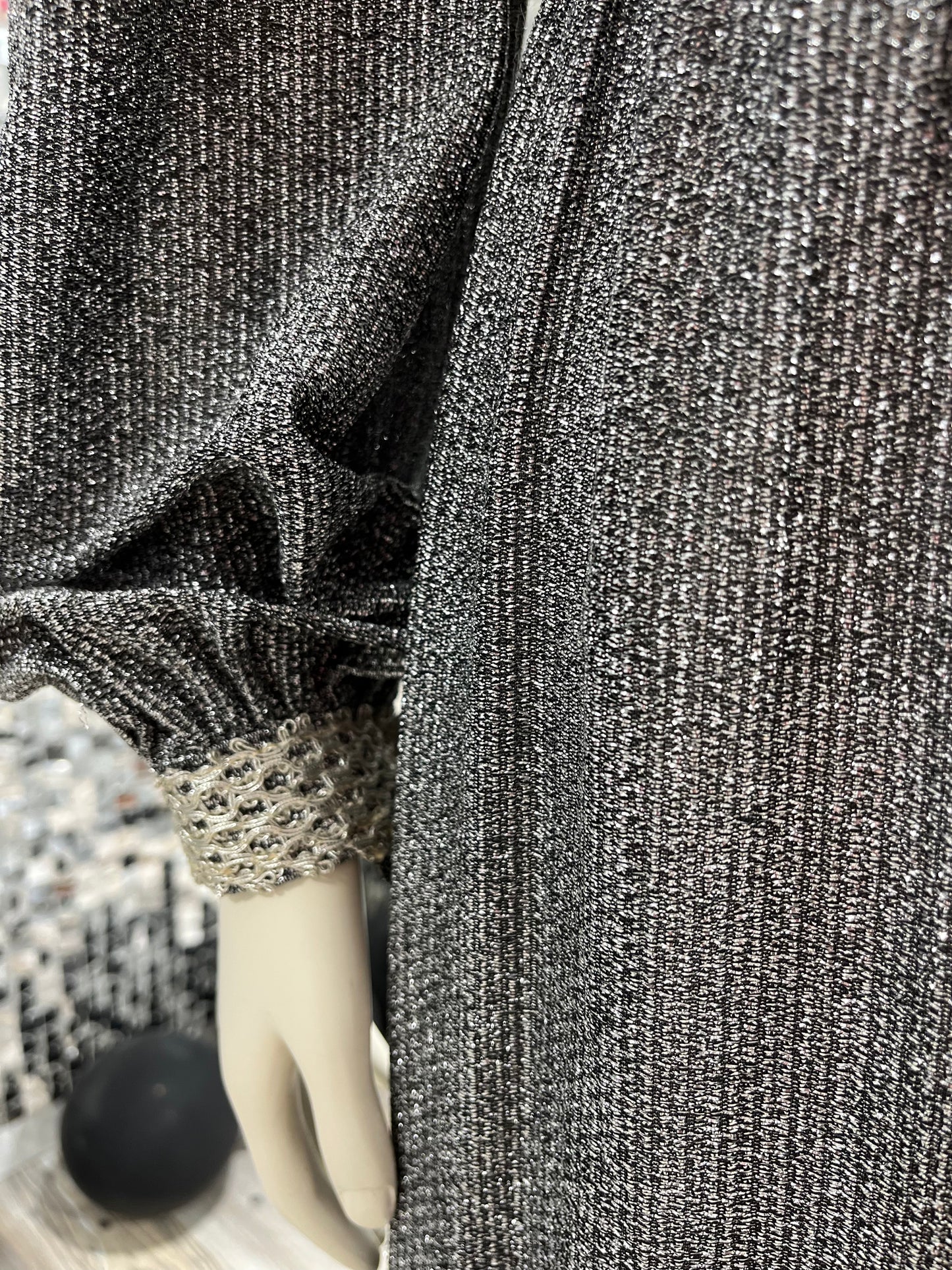 60s Vintage Mod Silver Metallic Maxi Evening Party Maxi Dress