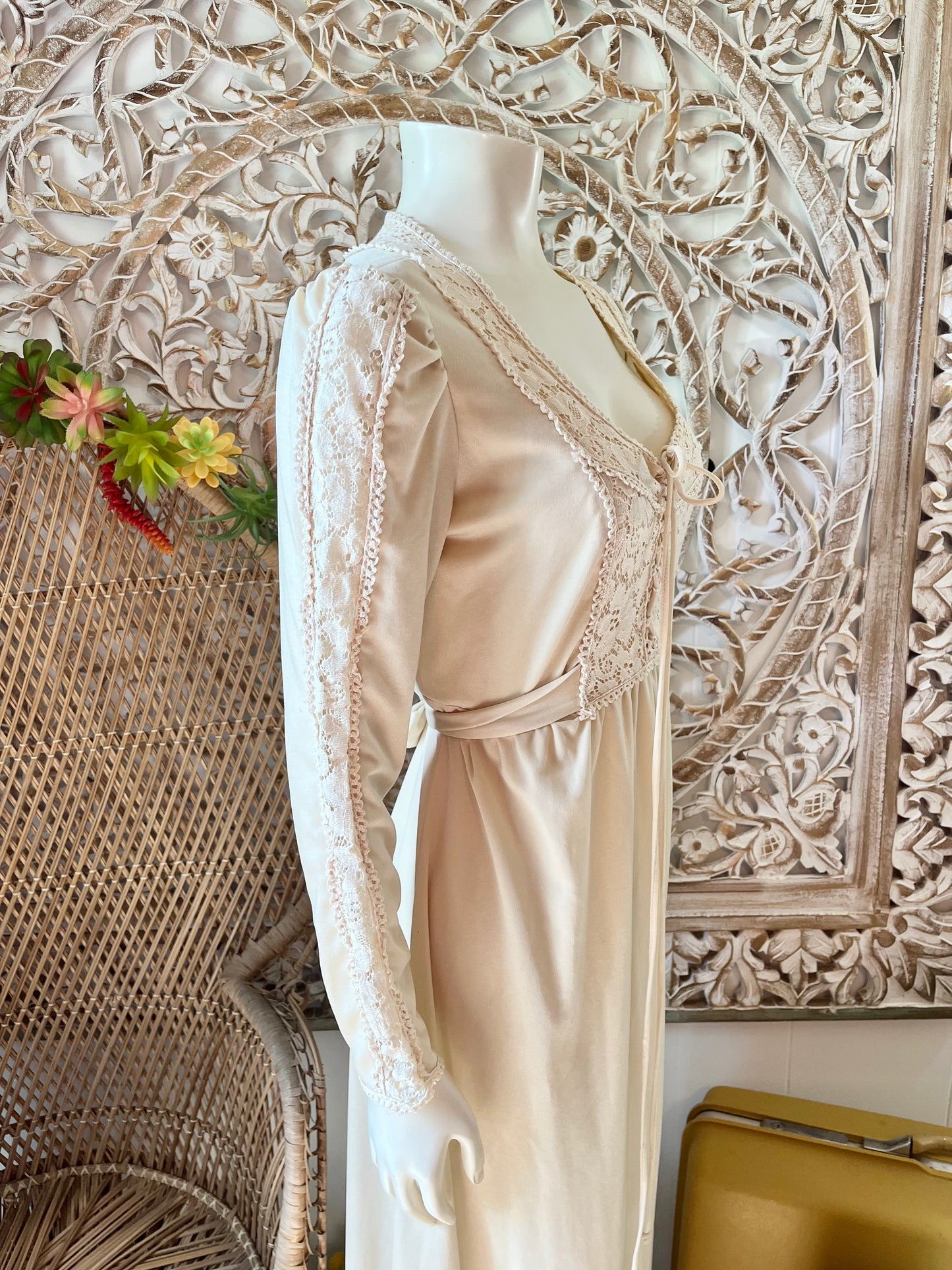 Vintage 70s Gunne Sax Inspired Corset Lace Maxi Dress