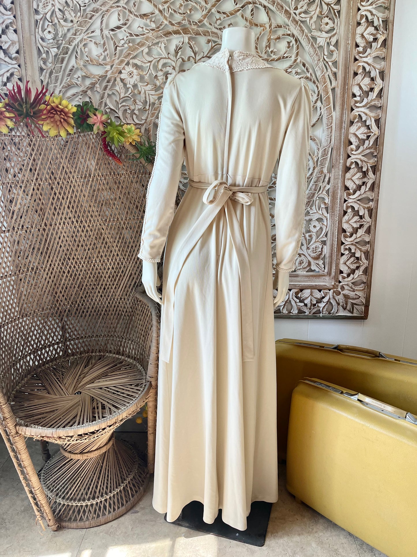 Vintage 70s Gunne Sax Inspired Corset Lace Maxi Dress