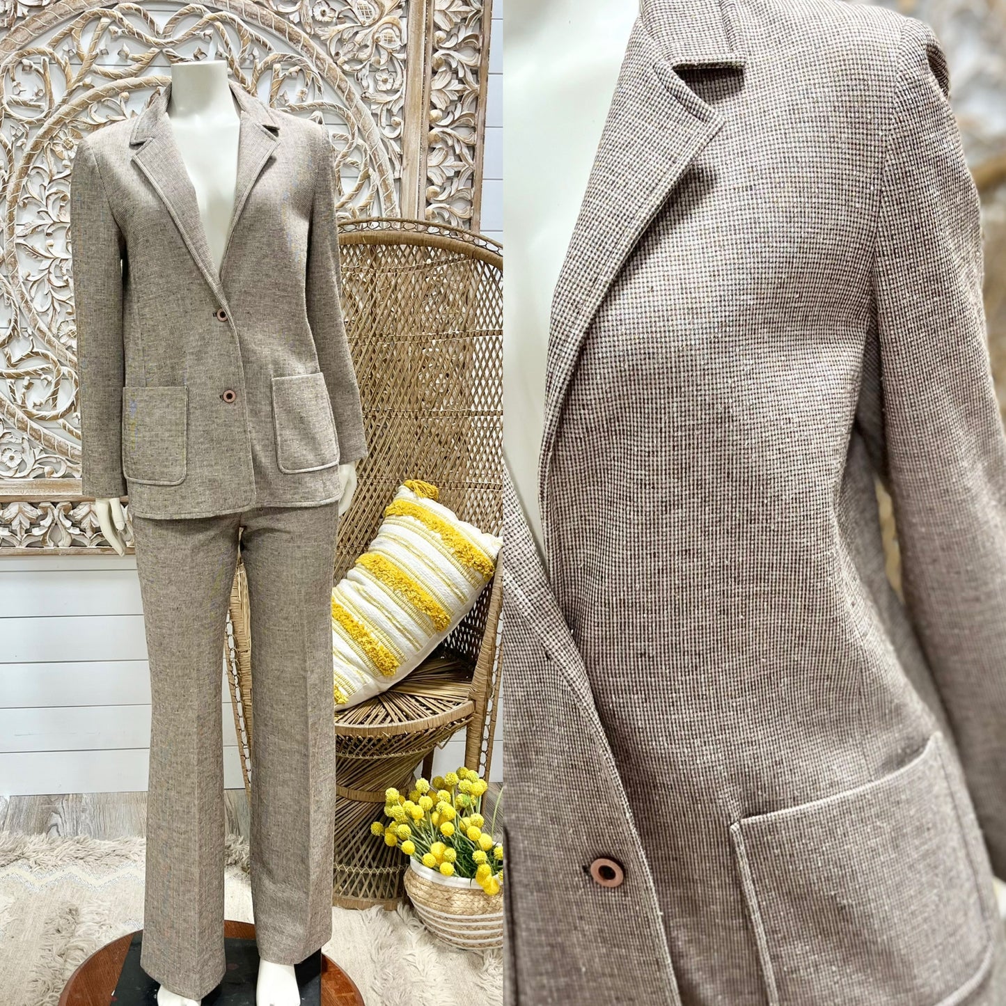 70s Interchangeable 3 Piece Center Stage Vintage Business Suit S/M