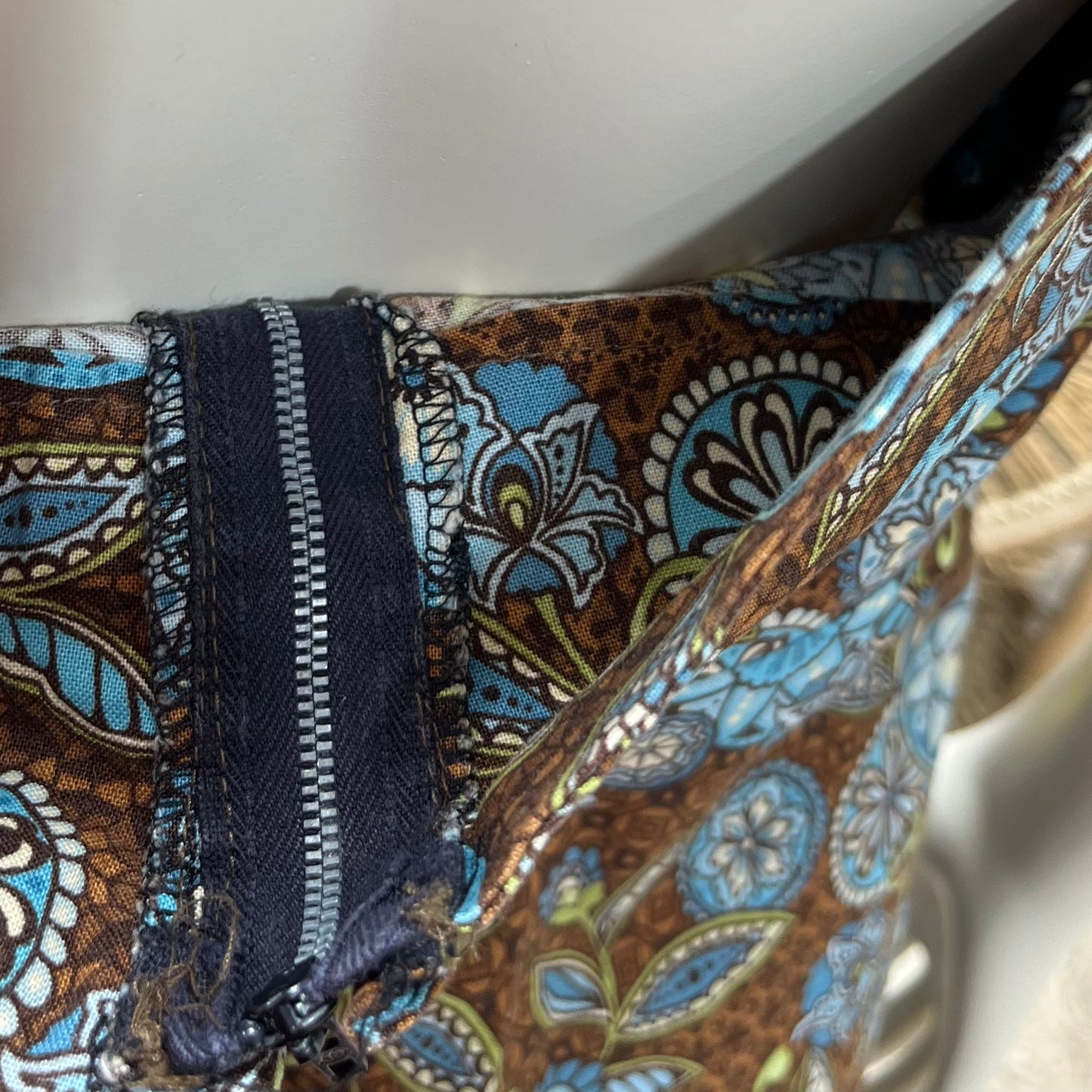 70s Vintage Floral Homemade Abstract Hippie Halter Tank Shirt L