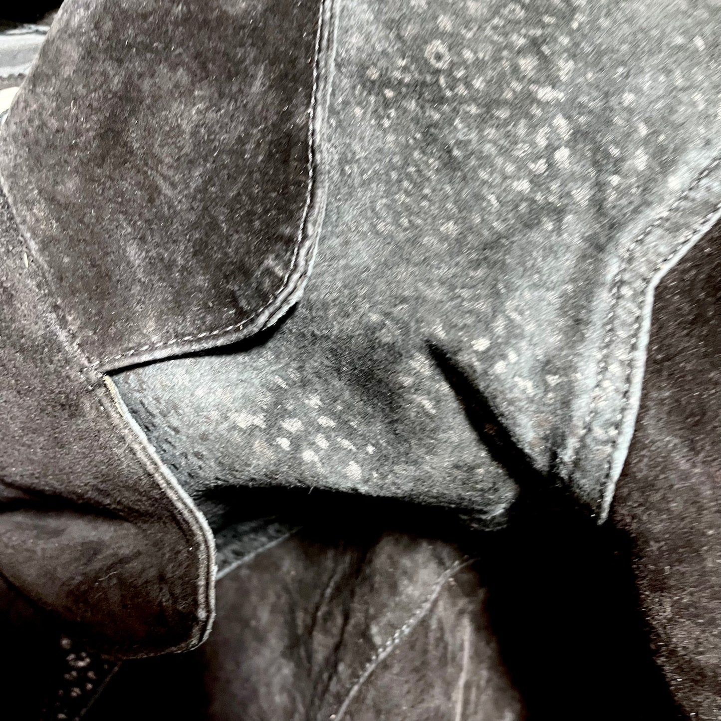 Totally 80s Leather Black Suede Animal Print Crop Jacket Vintage Coat L