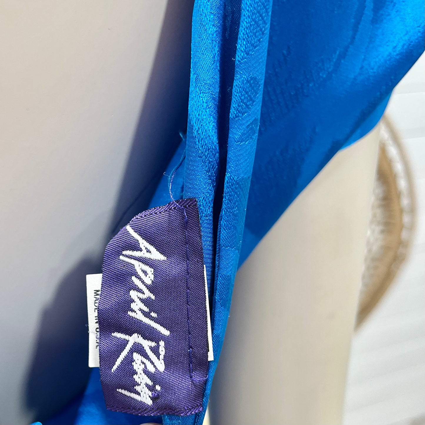 80s does 40s Vintage Blue Pleated Pocket Midi Dress XS/S