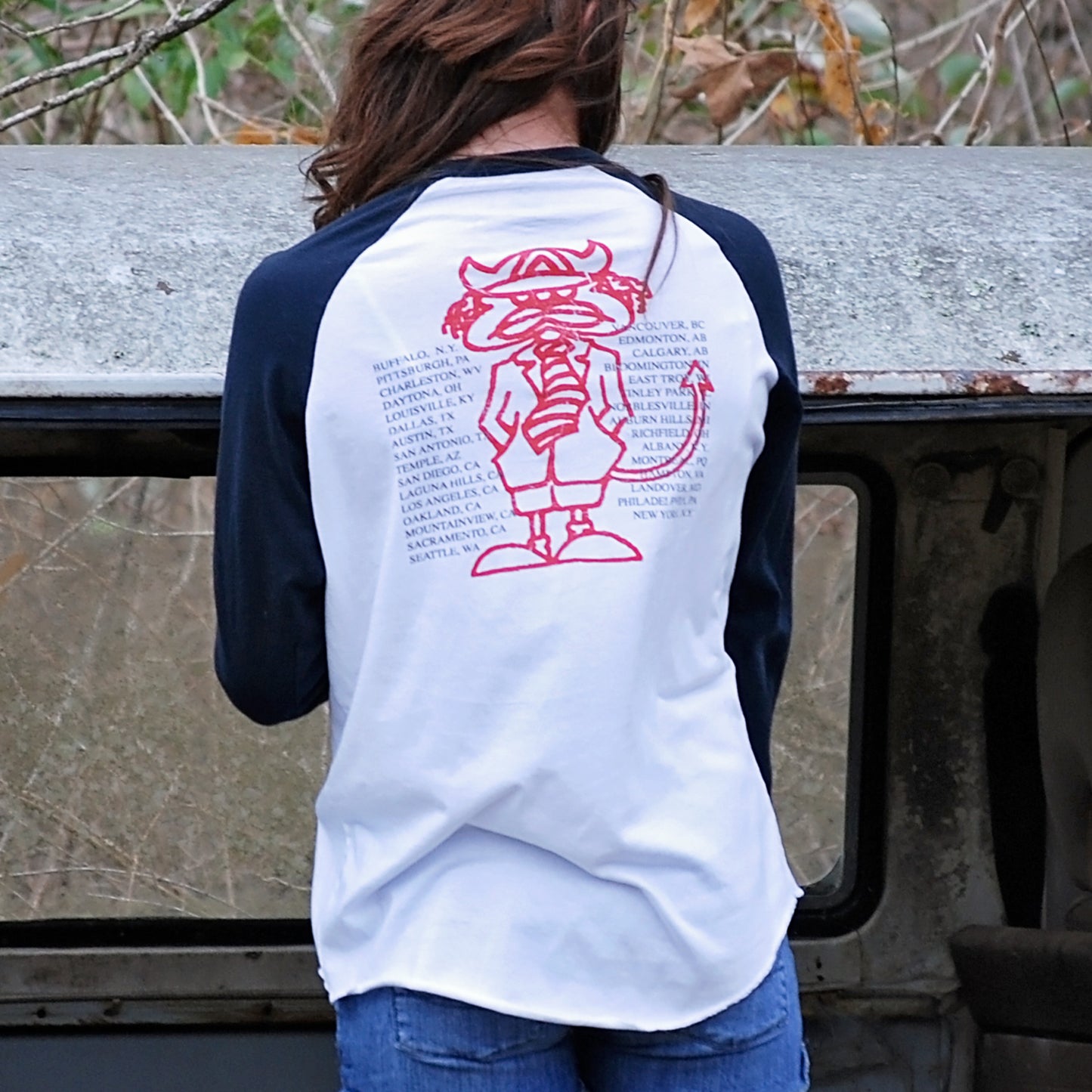 Vintage 90s AC/DC Rock Concert Baseball Tee T-Shirt M