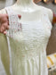 Vintage 80s Sheer Dainty Lace Rose Mini Dress S