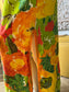 70s Hawaiian Hilo Style Hibiscus Floral Print Maxi Vintage Dress