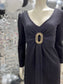 Vintage 70s Medallion Black Mini Party Cocktail Dress XS/S