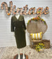 80s Vintage Dolman Green Military Style Dress