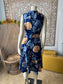 Vintage 70s Slinky Sheer Gathered Orchid Floral Dress and Jacket