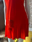70's Deep Orange Empire Tie Fringe Mini Dress M
