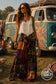 60s Vintage Patchwork Vicky Vaughn Velvet Boho Maxi Skirt S