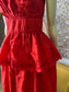 Vintage 80s Joy Steve’s Cocktail Sexy Peplum Red Party Evening Dress