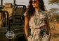80s Safari Mini Military Style High Collar Vintage Dress S/M