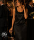 Vintage 60s Sexy Black Fringe Party Evening Dress M