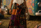 60s Vintage Patchwork Vicky Vaughn Velvet Boho Maxi Skirt S