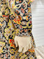 Vintage 70s Psychedelic Round Collar Button Cuff Mini Dress L