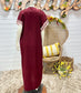 Vintage 80s 90s Ethnic Embroidered Burgundy Caftan Kaftan