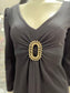 Vintage 70s Medallion Black Mini Party Cocktail Dress XS/S