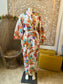 Vintage 70s Asian Floral Print Rickshaw Wrap Kimono Duster