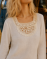 Vintage 70s Crochet Cream Mini Lace Dress L