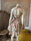 Vintage Dress 1980s High Low Rose Floral Mini M