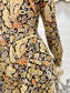 Vintage 70s Psychedelic Round Collar Button Cuff Mini Dress L