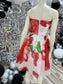 Vintage 70s 80s Oversized Floral Roses Cocktail Party Mini Dress S