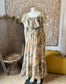 Vintage Dress 70s Candi Jones Muted Floral Smocked Empire M