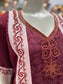 Vintage 80s 90s Ethnic Embroidered Burgundy Caftan Kaftan