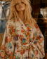 Vintage 70s Asian Floral Print Rickshaw Wrap Kimono Duster