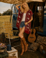 Vintage 70's Vest Woven Ethnic Deer Knit Fringe Poncho XL