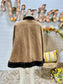 1970s Suede Poncho Faux Fur Leather Hippie Cape 60s Boho