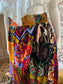 60s Vintage Patchwork Vicky Vaughn Velvet Boho Maxi Skirt S