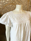 Vintage 70s French Sewn Flutter Sleeve Gown Mini Dress L
