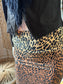 Vintage 80s Fredrick’s of Hollywood Leopard Print Fringe Jacket and Skirt