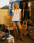 Vintage 70s Hippie Embroidered Flutter Sleeve Smock Top Shirt L