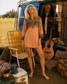 Vintage 70s Ethnic Embroidered Quilted Tunic Mini Dress L
