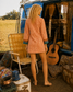 Vintage 70s Ethnic Embroidered Quilted Tunic Mini Dress L