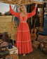 70s Gunne Sax Style Gauzy Jody T Lace Hippie Maxi Dress S