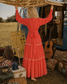 70s Gunne Sax Style Gauzy Jody T Lace Hippie Maxi Dress S