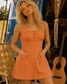 Vintage 70s Fall Empire Hippie Jumper Mini Dress M