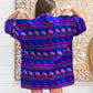 Purple Mexican Embroidered Boho Hippie Vintage Striped 70s Ethnic Tunic Shirt Dress