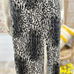 80s Vintage White Leopard Print Sexy Maxi Dress M/L