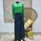70s Vintage Geometric Square Color Block High Collar Dolman Maxi Dress S