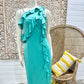 Vintage 70s Slinky Goddess Disco Joy Stevens One Shoulder Ruffle Maxi Dress S/M