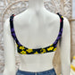 70s Vintage Adjustable Hippie Colorful Floral Bra Top Bikini XS/S