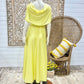 Vintage 70s Elegant Goddess Cottagecore Boho Yellow Maxi Cape Dress XS/S