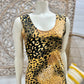 90s Leopard Body Con Animal Print Jungle Cat Vintage Mini Dress M