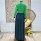 70s Vintage Geometric Square Color Block High Collar Dolman Maxi Dress S